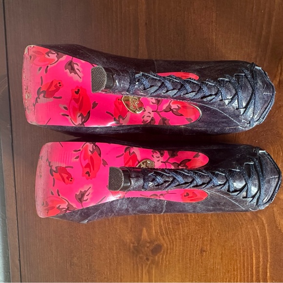 NICE PURLPLE AND PINK BETSEY JOHNSON PLAYFORM STILETTO HEELS - Picture 6 of 12